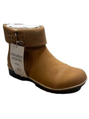 Jbu Womens Karissa Encore Water Resistant Round Toe Booties Tan Size 6.5 NEW